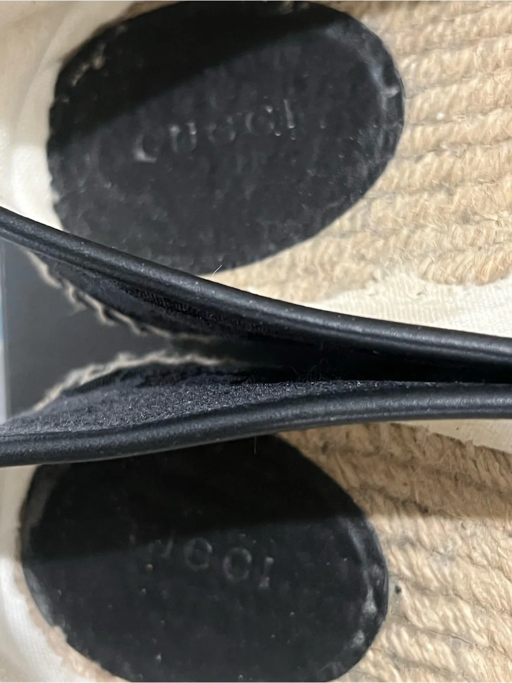 Authentic Gucci Black Monogram Canvas Espadrille Flats
